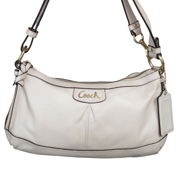Coach Soft Leather Cream Crossbody/Shoulder Bag - Picture 6 of 15